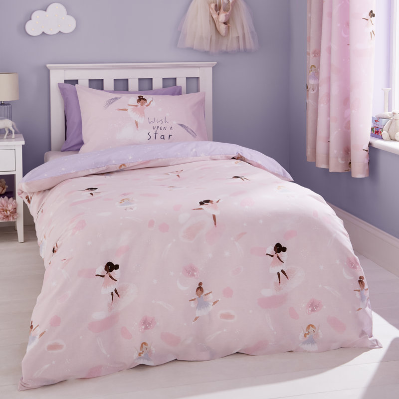 Catherine Lansfield Spannbettlaken 'Dancing Fairies' - Einzelbett 90x190 Cm, Pink, Mit Elastischen Ecken